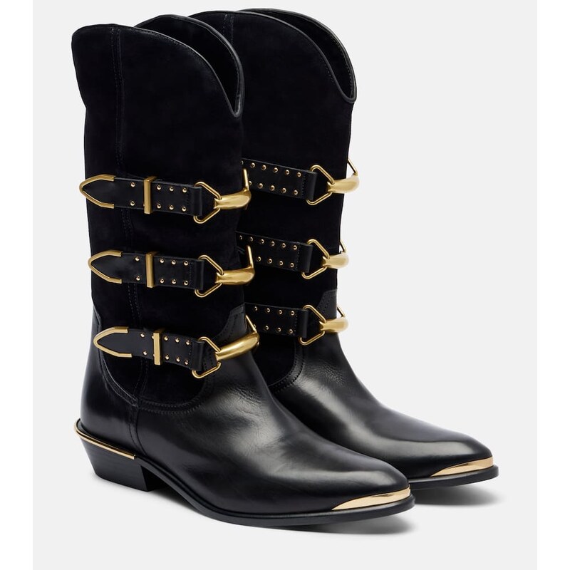 Isabel Marant Mexia suede and leather cowboy boots