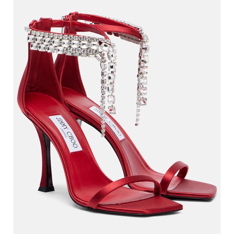 Jimmy Choo Verity 100 embellished satin sandals