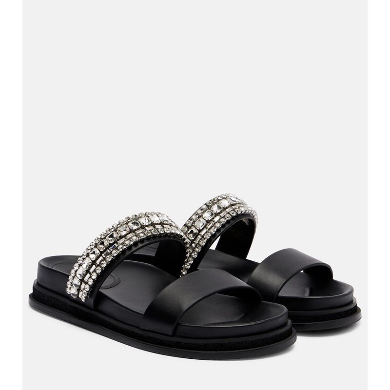 Jimmy Choo Jadi crystal-embellished leather slides