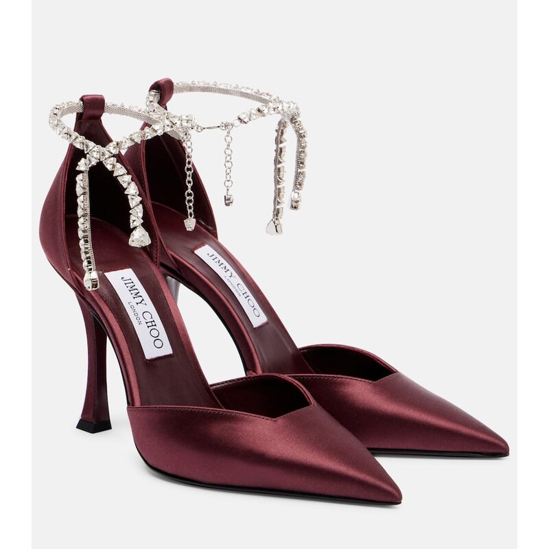 Jimmy Choo Stevie 100 embellished satin pumps
