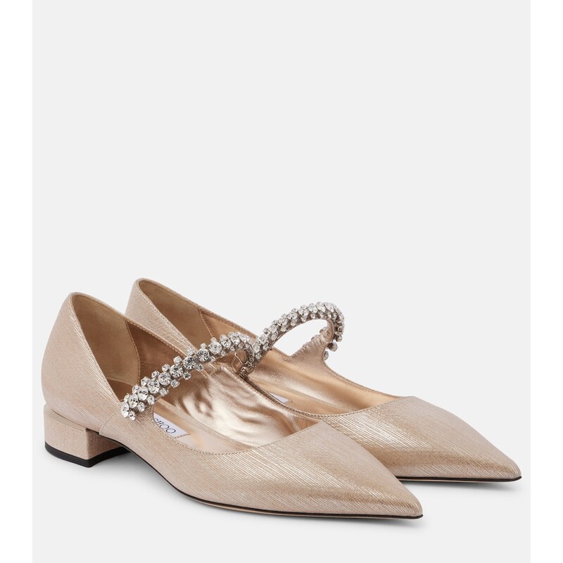 Jimmy Choo Bing embellished leather Mary Jane pumps