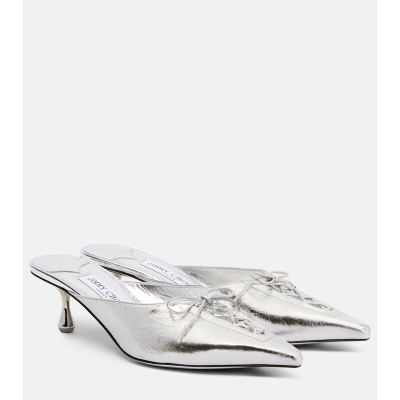 Jimmy Choo Scarlett 50 metallic leather mules