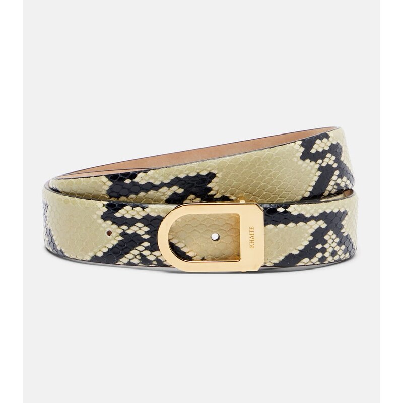 Khaite Saddle 30mm snake-effect leather belt
