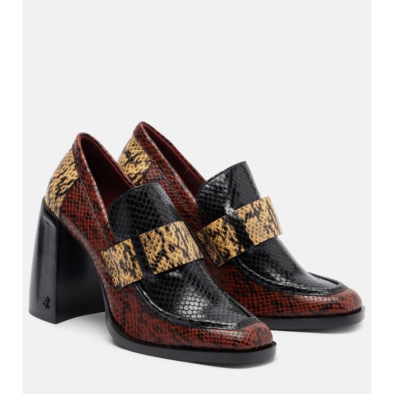 Jimmy Choo Tylor 95 snake-effect leather loafer pumps