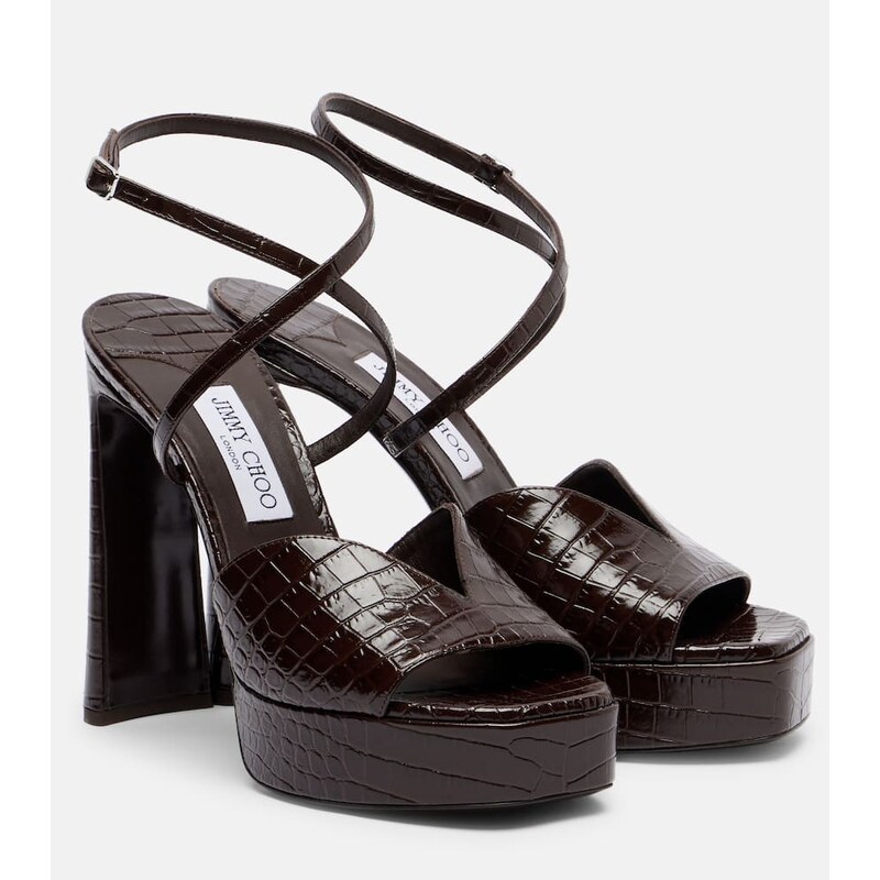 Jimmy Choo Karli 125 croc-effect platform sandals