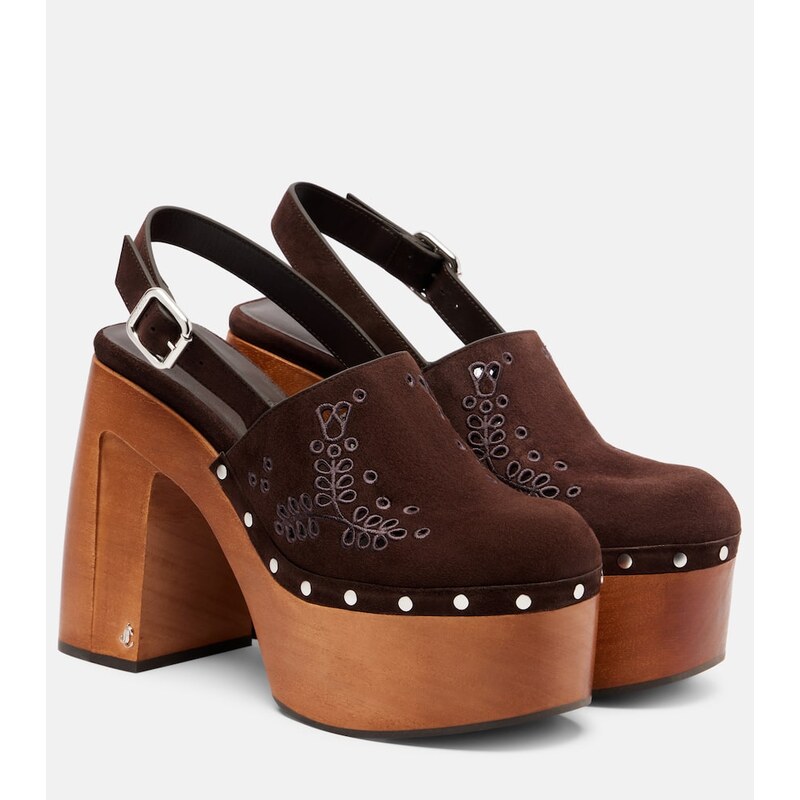 Jimmy Choo Alida 135 suede platform clogs