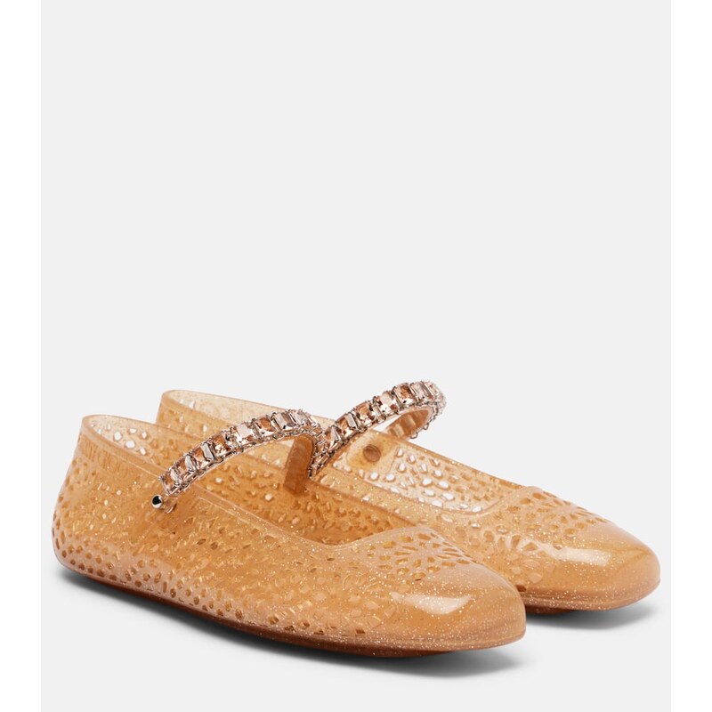 Jimmy Choo Jelly crystal-embellished ballet flats