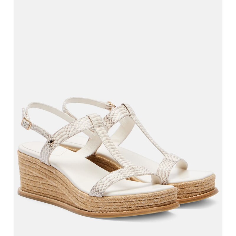 Jimmy Choo Theia 100 leather espadrille wedges