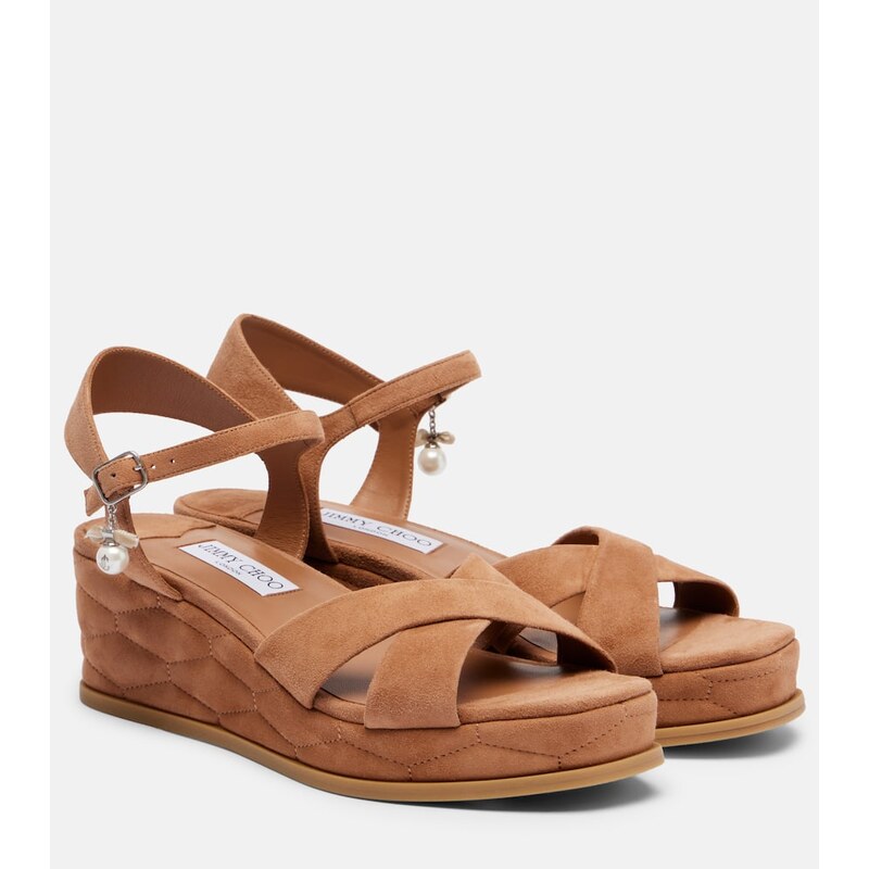 Jimmy Choo Astra 60 suede wedge sandals