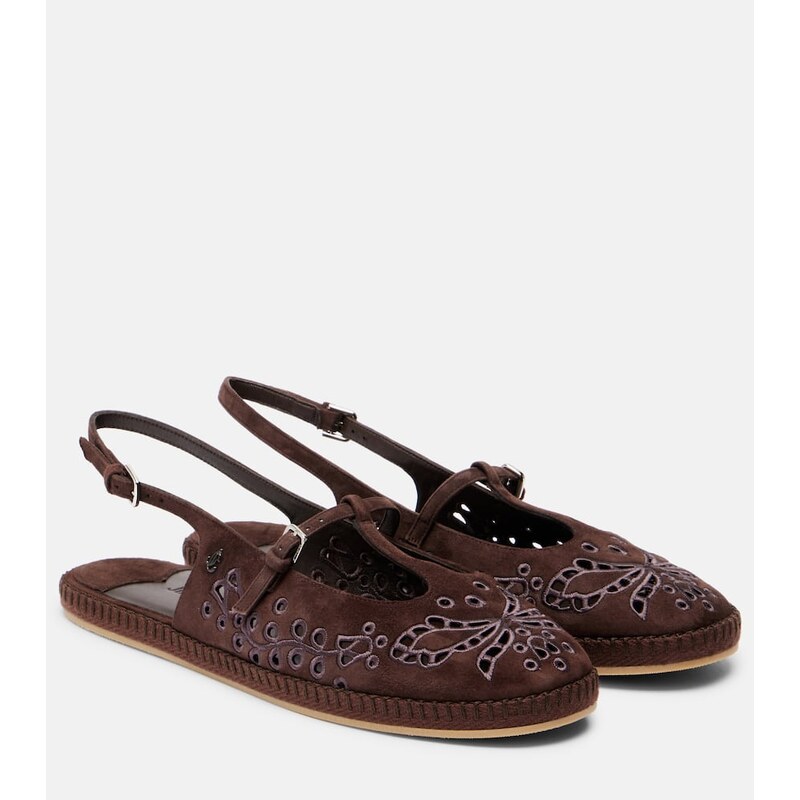 Jimmy Choo Amiee embroidered suede espadrilles