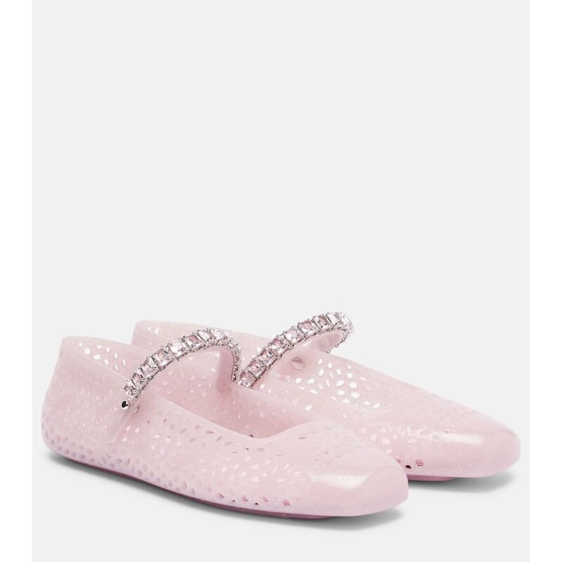 Jimmy Choo Jelly embellished PU Mary Jane flats