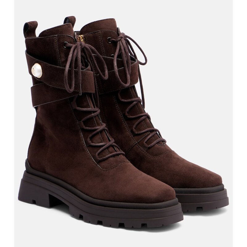 Jimmy Choo Noemi 45 suede combat boots