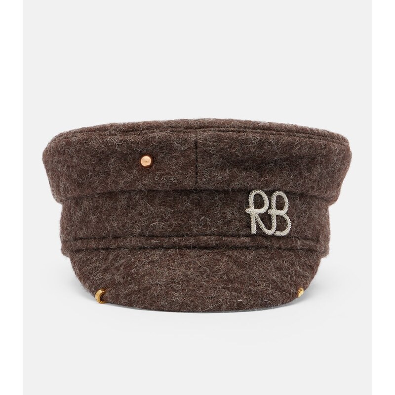 Ruslan Baginskiy Pierced wool-blend newsboy cap