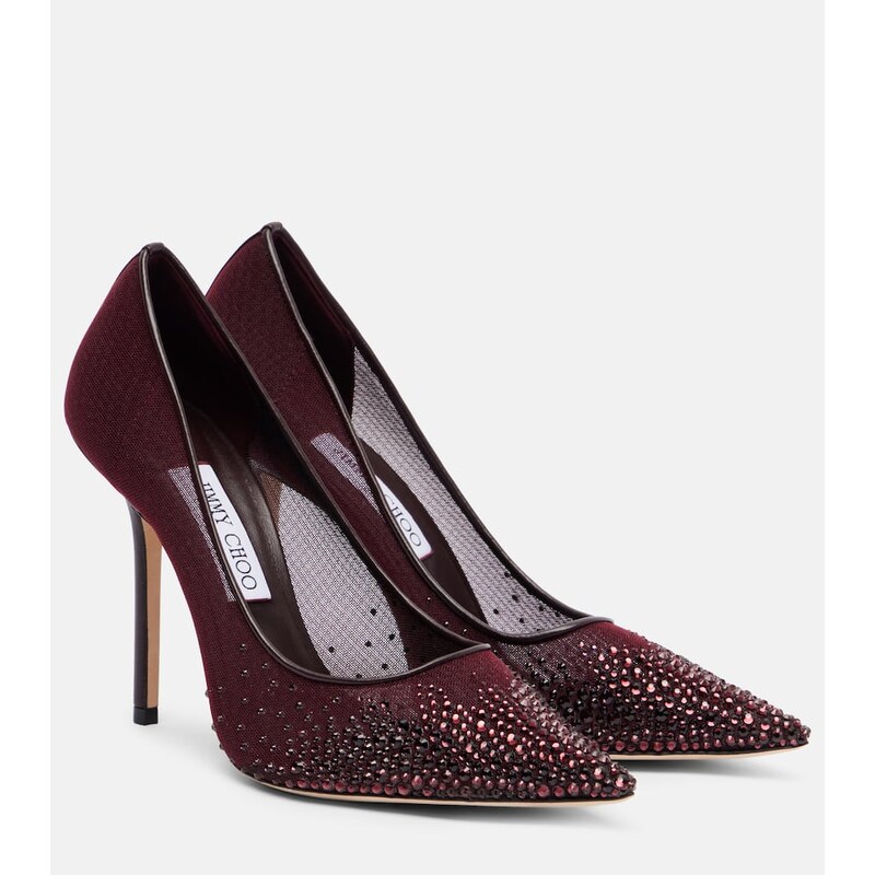 Jimmy Choo Love 100 crystal-embellished pumps