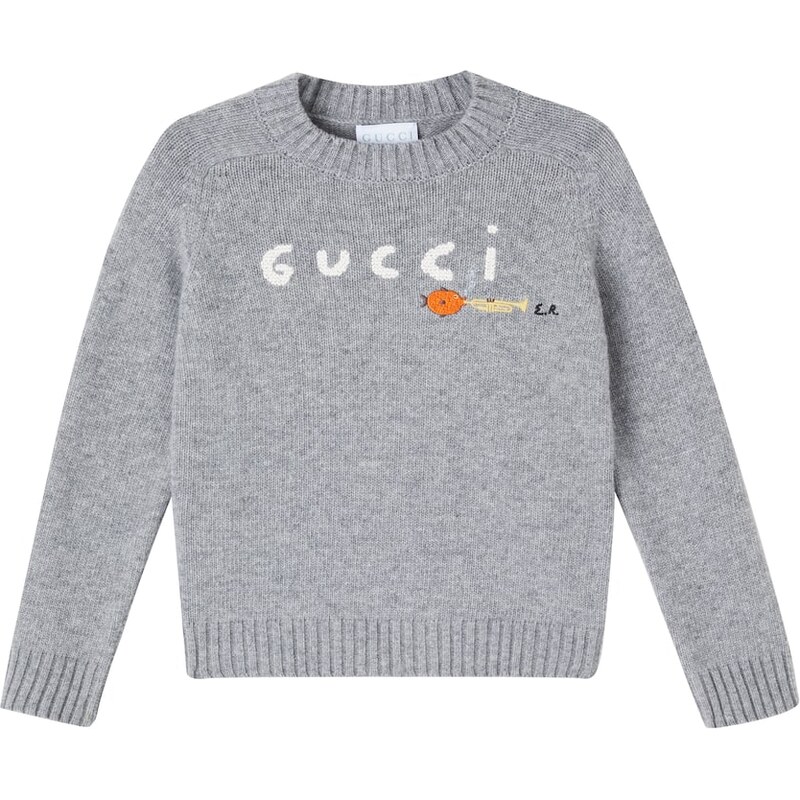 Gucci Kids x Euan Roberts logo wool sweater