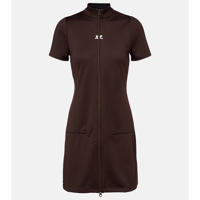 Courrèges Interlock jersey zip-up minidress