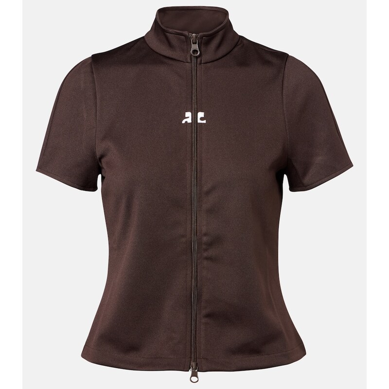 Courrèges Interlock jersey zip-up top