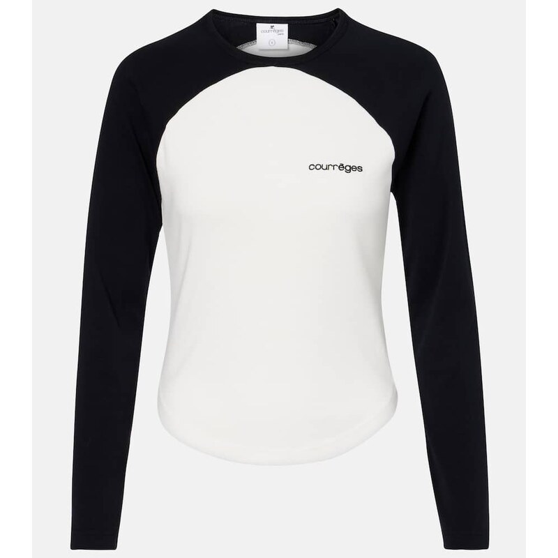 Courrèges Circle Contrast cotton jersey T-shirt