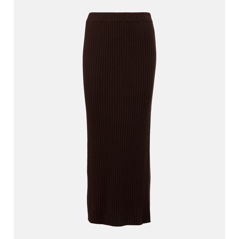 Jardin des Orangers Ribbed-knit cashmere maxi skirt