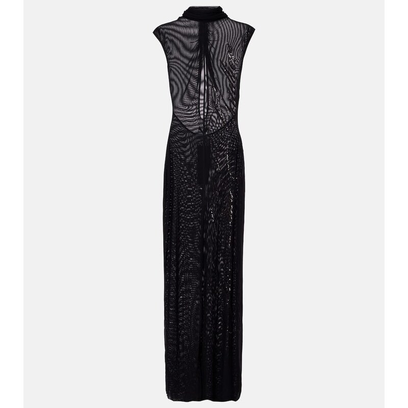 Jean Paul Gaultier Sequined mesh maxi dress