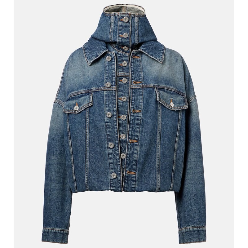 Dámská džínová bunda Jean Paul Gaultier ve vintage modré barvě