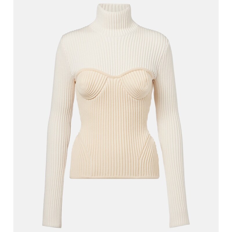 Jean Paul Gaultier Ribbed-knit wool-blend turtleneck sweater