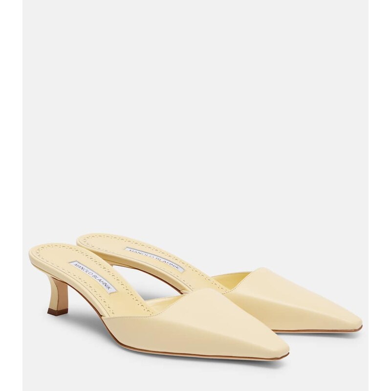 Manolo Blahnik Moiramu leather mules