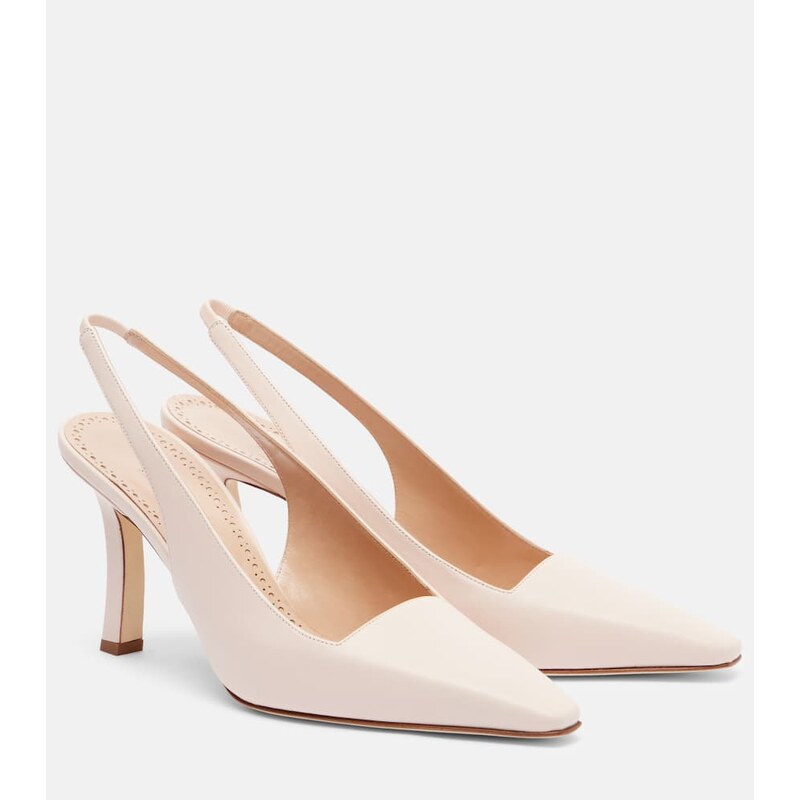 Manolo Blahnik Moiramu leather slingback pumps