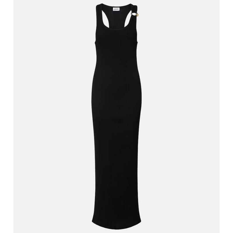 Jean Paul Gaultier Piercing cotton jersey maxi dress