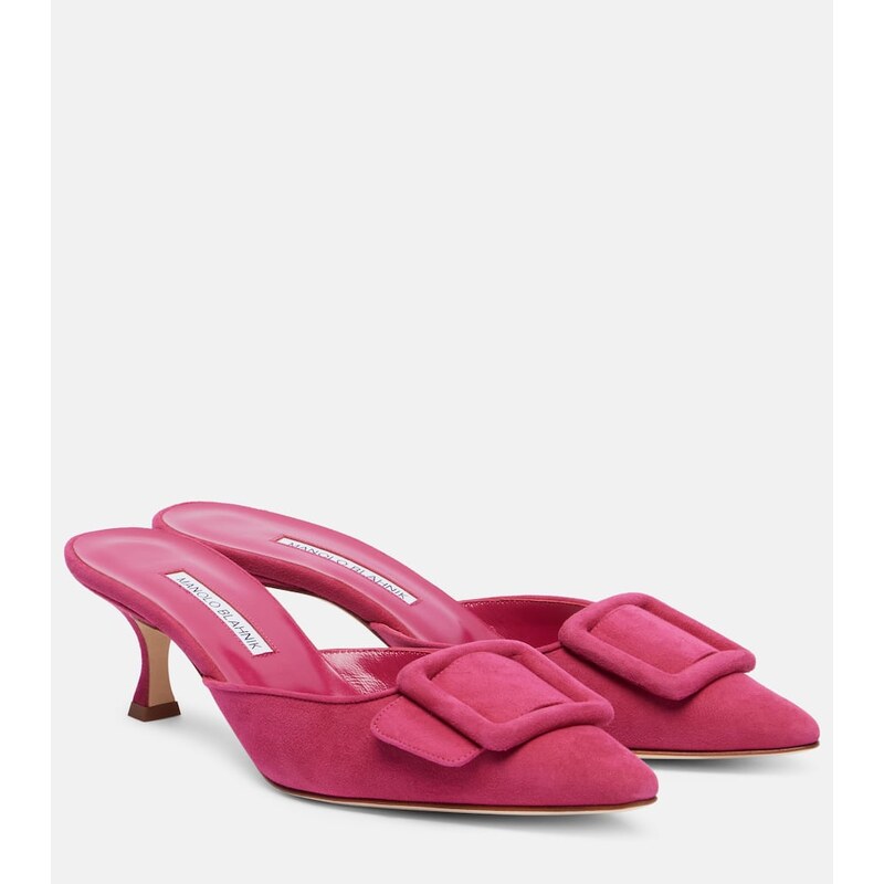 Manolo Blahnik Maysale suede mules