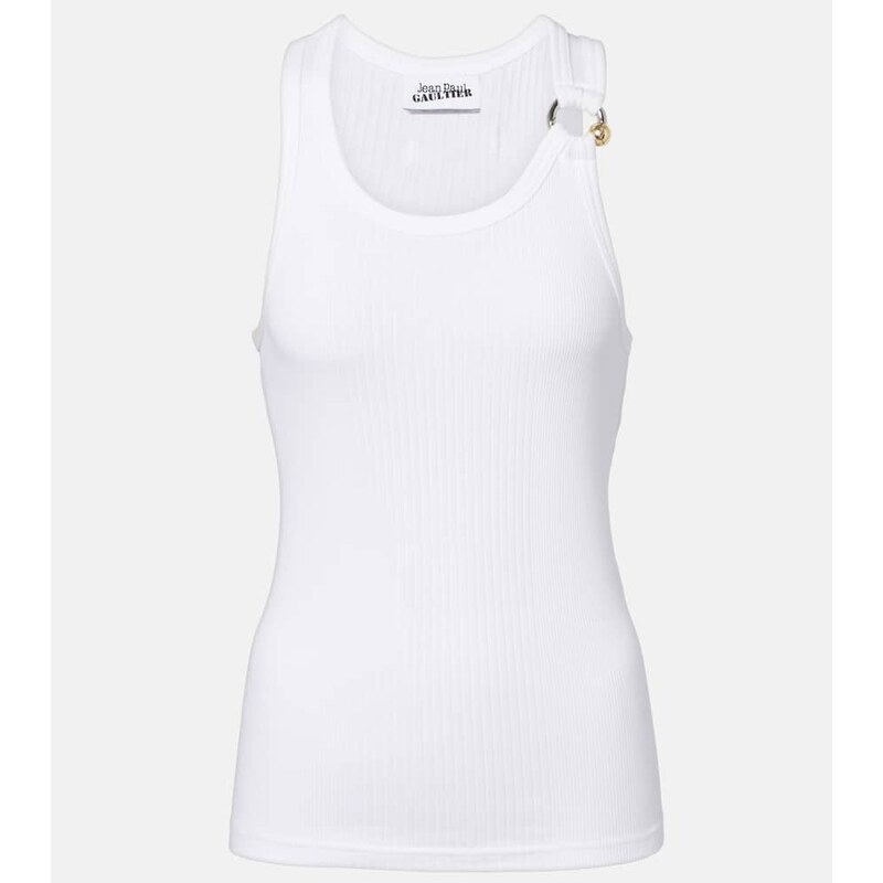 Jean Paul Gaultier Piercing cotton jersey tank top