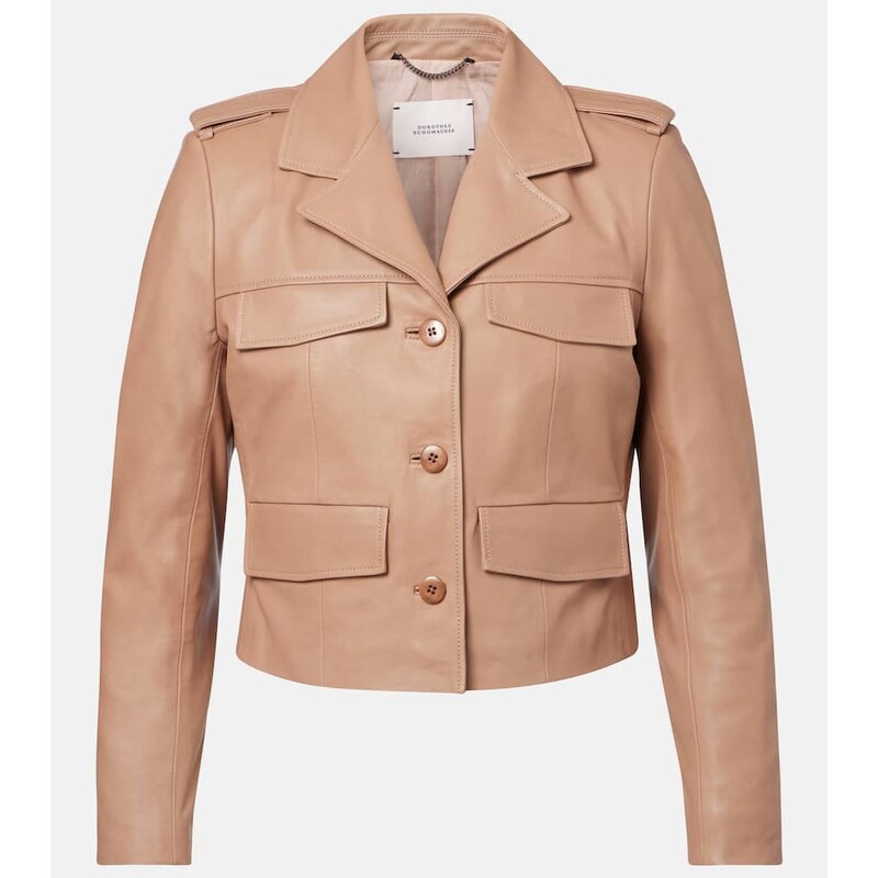 Dorothee Schumacher Sleek Statement cropped leather jacket