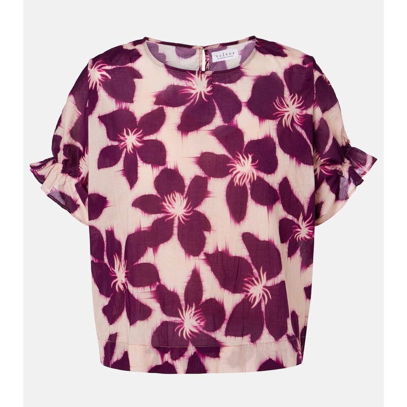 Velvet Delilah floral cotton poplin blouse