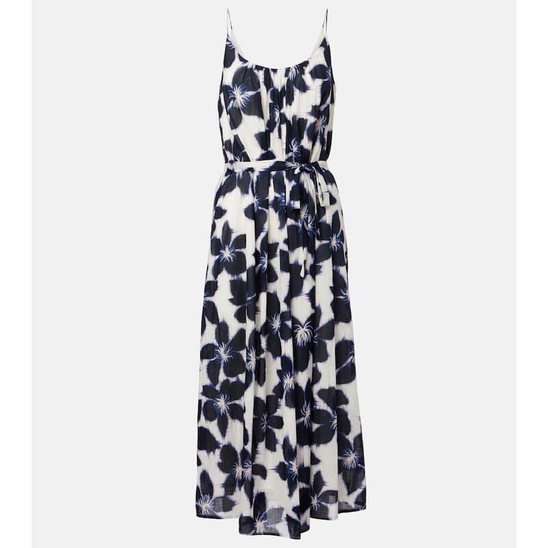Velvet Floral cotton voile midi dress