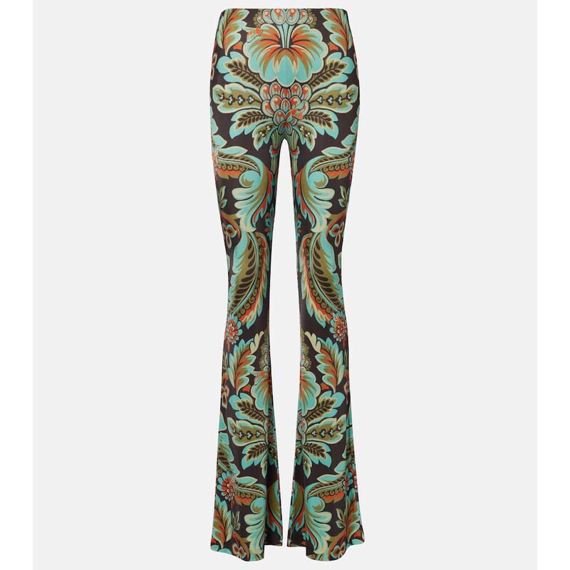 Etro Printed crÃªpe jersey flared pants