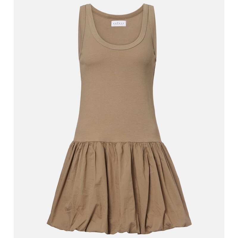 Velvet Isla cotton-blend poplin minidress