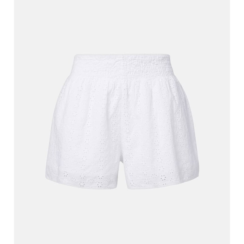 Velvet Iris eyelet cotton shorts