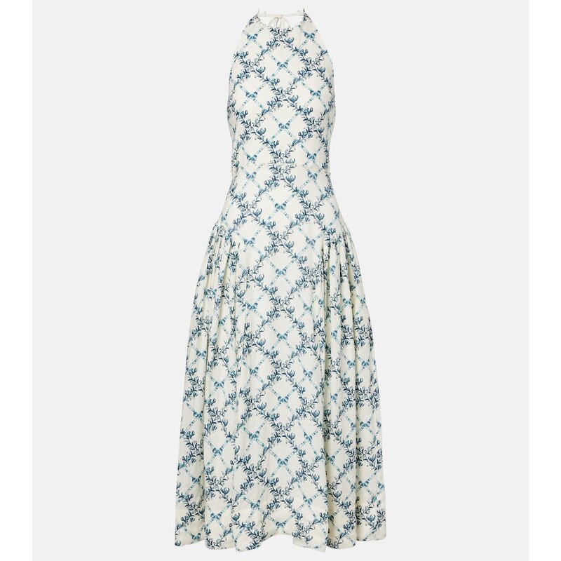 Agua by Agua Bendita Balsa open-back linen midi dress