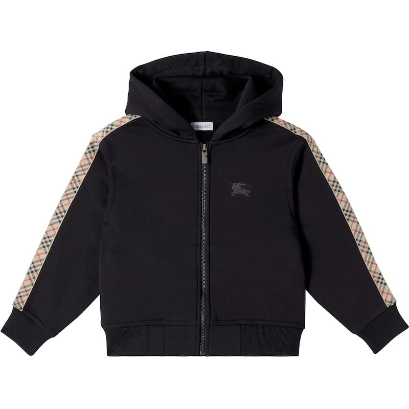 Burberry Kids Burberry Check EKD cotton jersey hoodie
