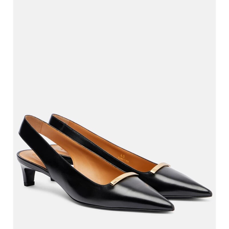 Tods Barretta 40 leather slingback pumps