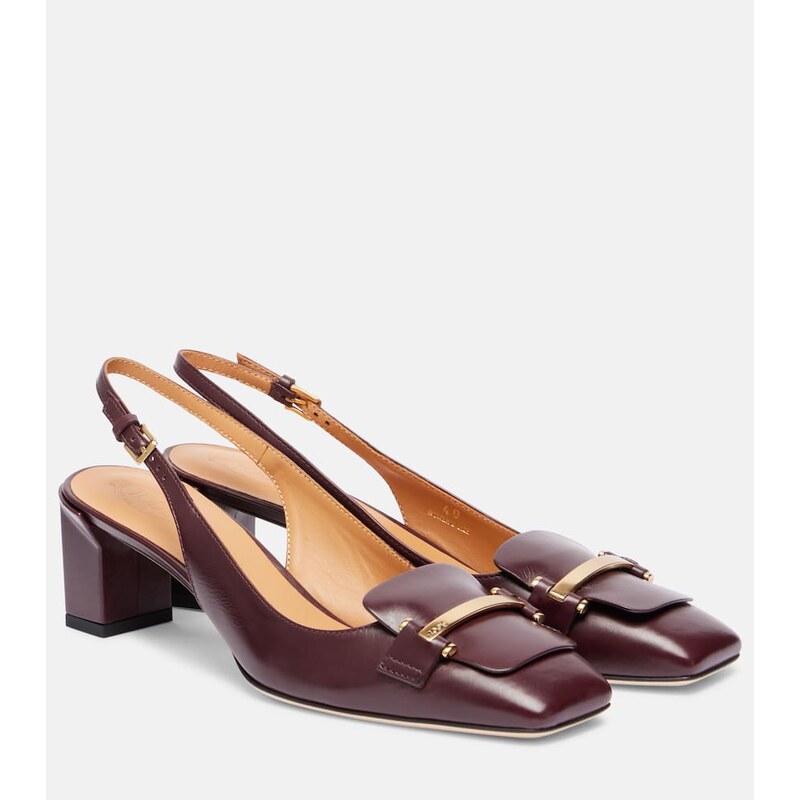 Tods Barretta 50 leather slingback pumps