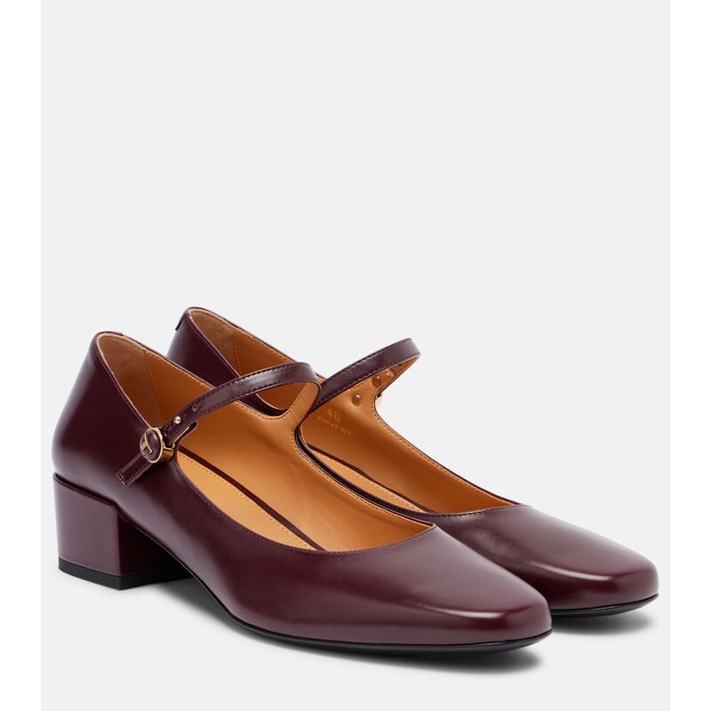 Tods Mary Jane lodičky v barvě burgundské