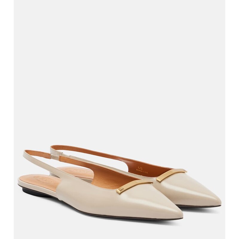 Tods Leather slingback flats