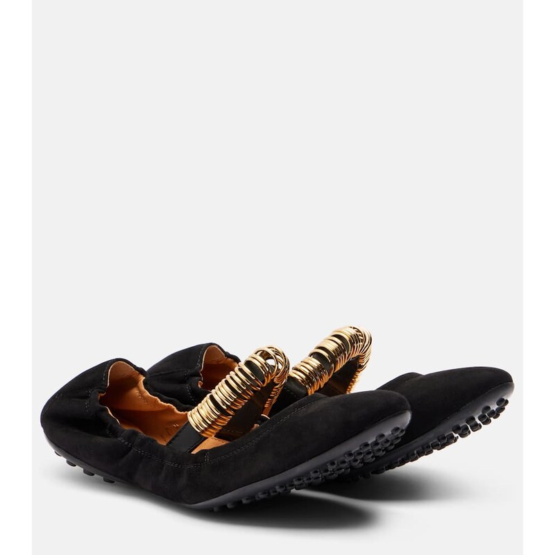 Tods Dee suede Mary Jane flats