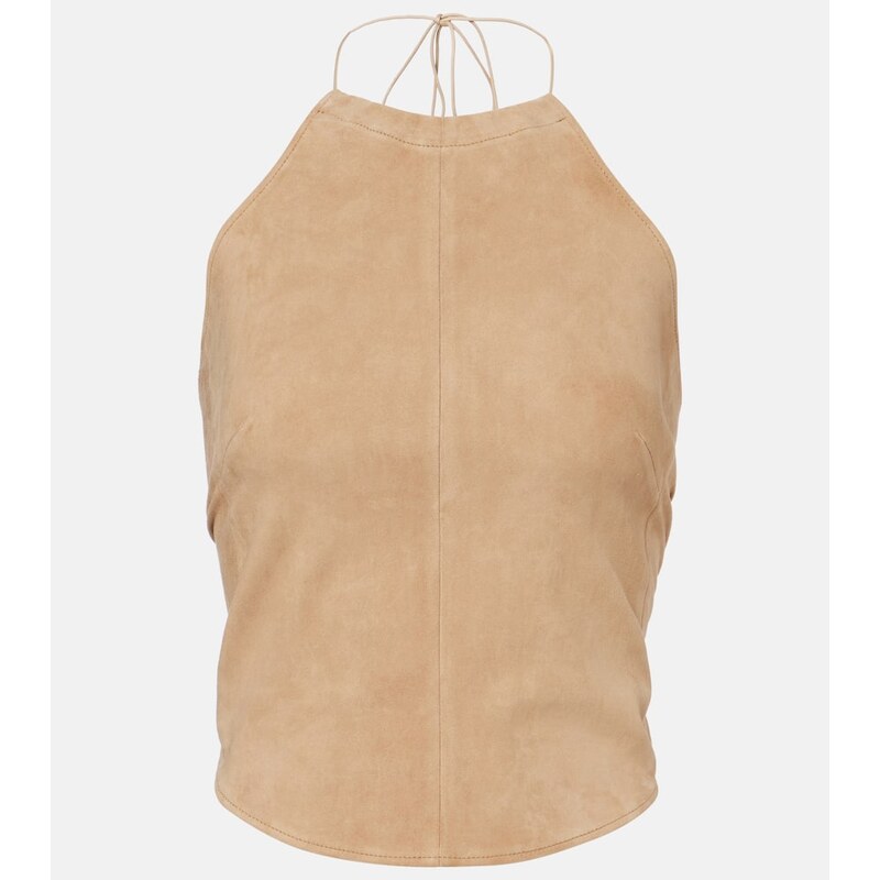 Stouls Rosie halterneck suede top