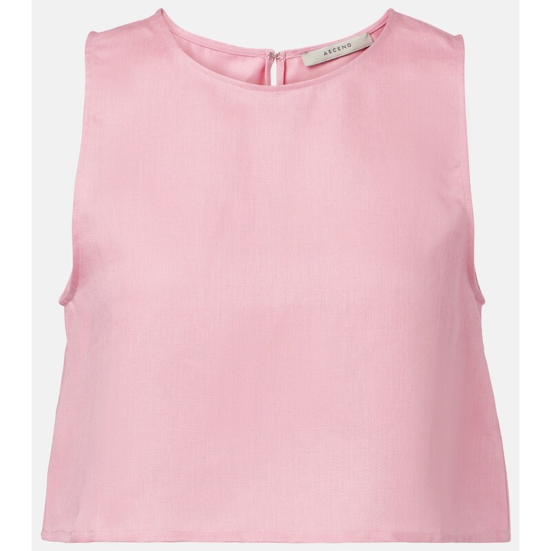 Asceno Kobe linen crop top