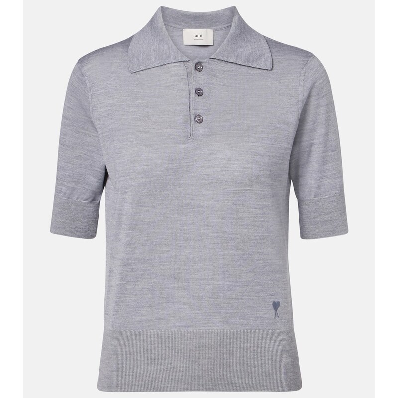 Ami Paris Wool and silk polo shirt