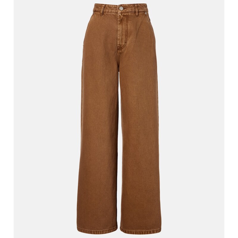 Ami Paris Cotton twill wide-leg pants