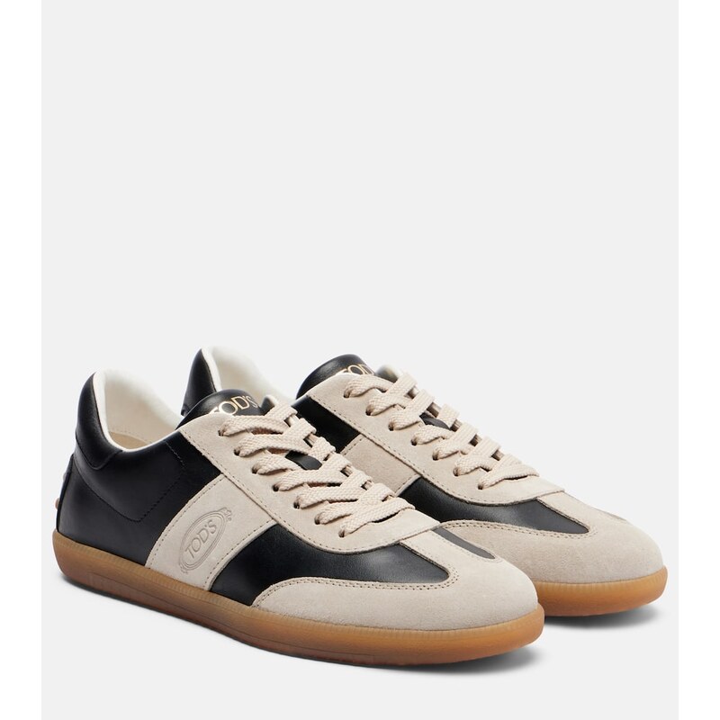 Tods Tabs leather and suede sneakers