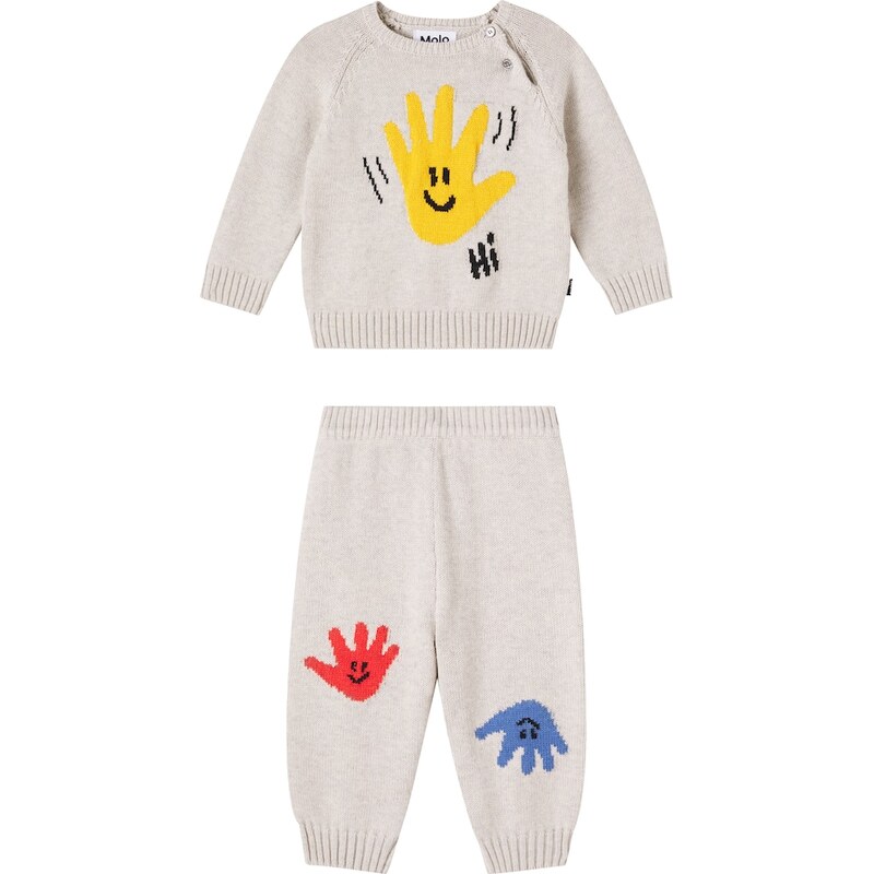 Molo Baby cotton and wool sweater and pants set